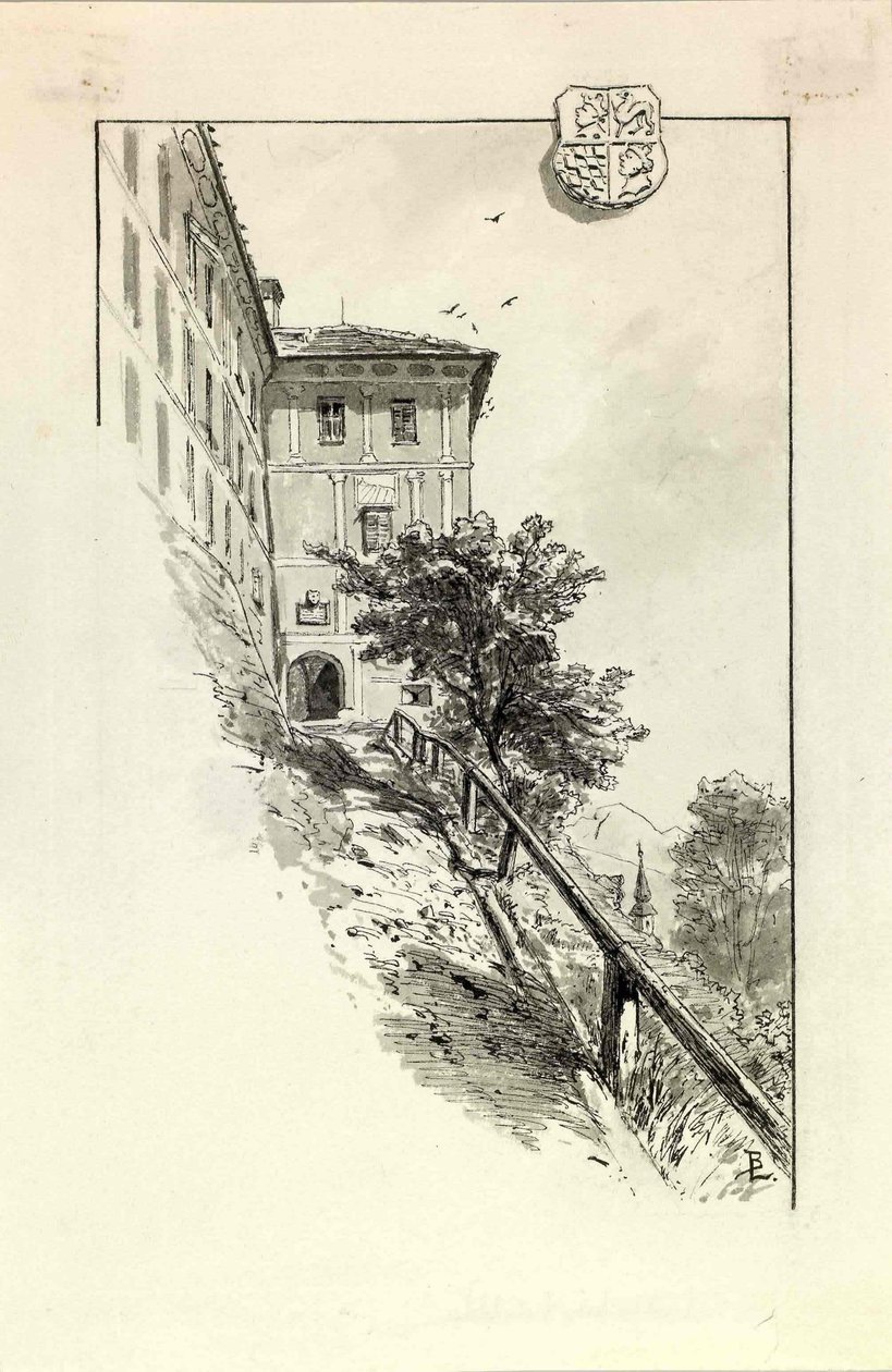 Ingang van het kasteel van Skofja Loka door Ladislav Benesch