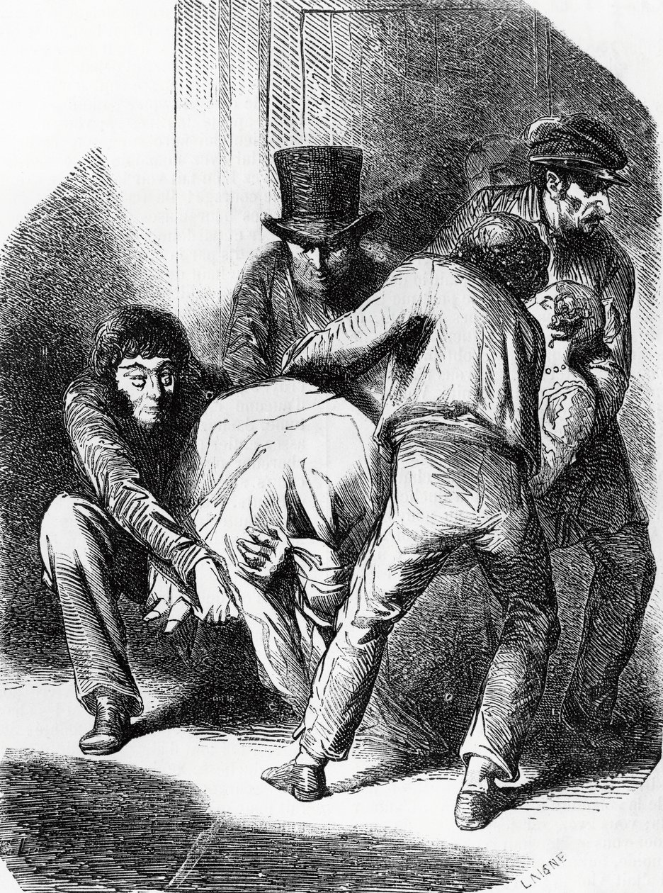 Illustratie voor Hertogin van Langeais, roman van Honoré de Balzac uit de collectie Menselijke Komedie, gravure door Laisne door Laisne Laisne