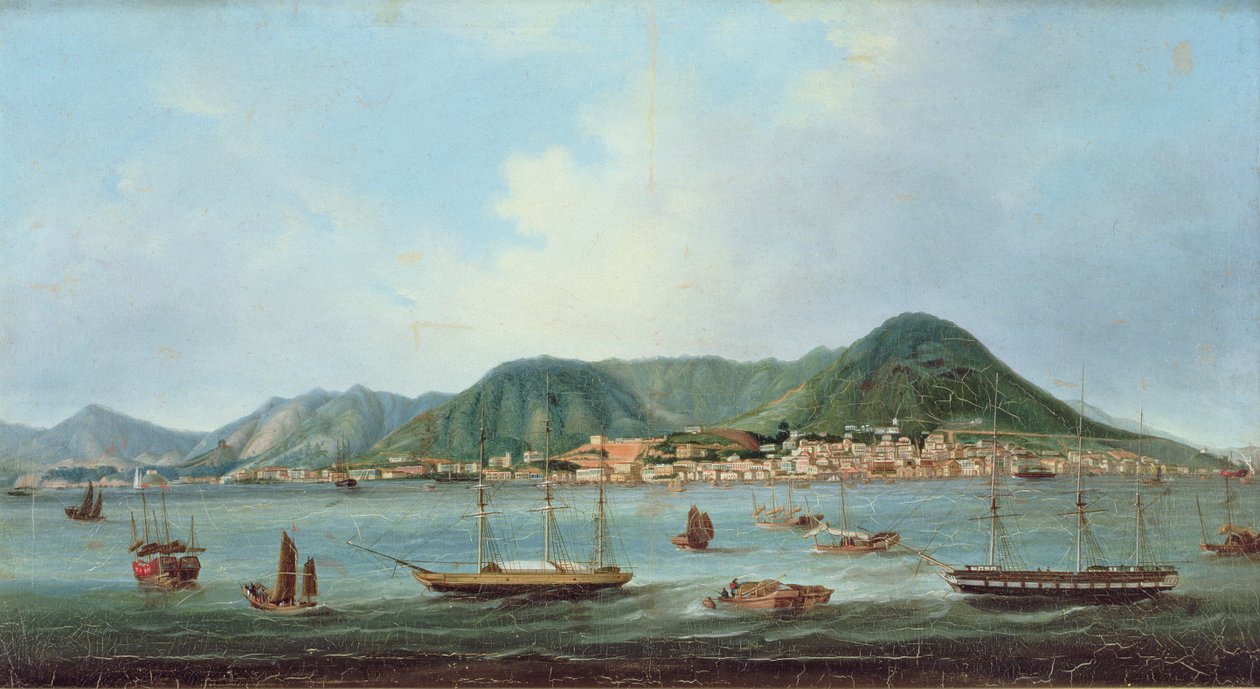 Haven van Hong Kong, c.1830-40 door Lam Qua (attr. to)