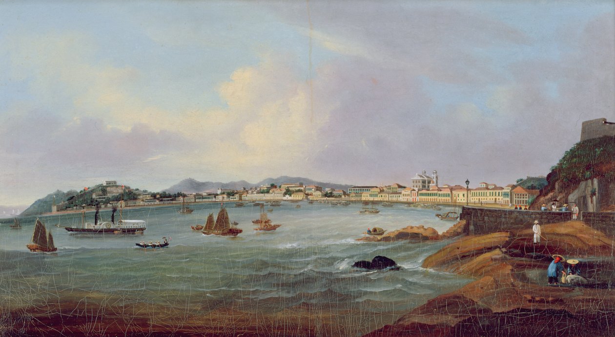 Haven van Macao, China door Lam Qua (attr. to)
