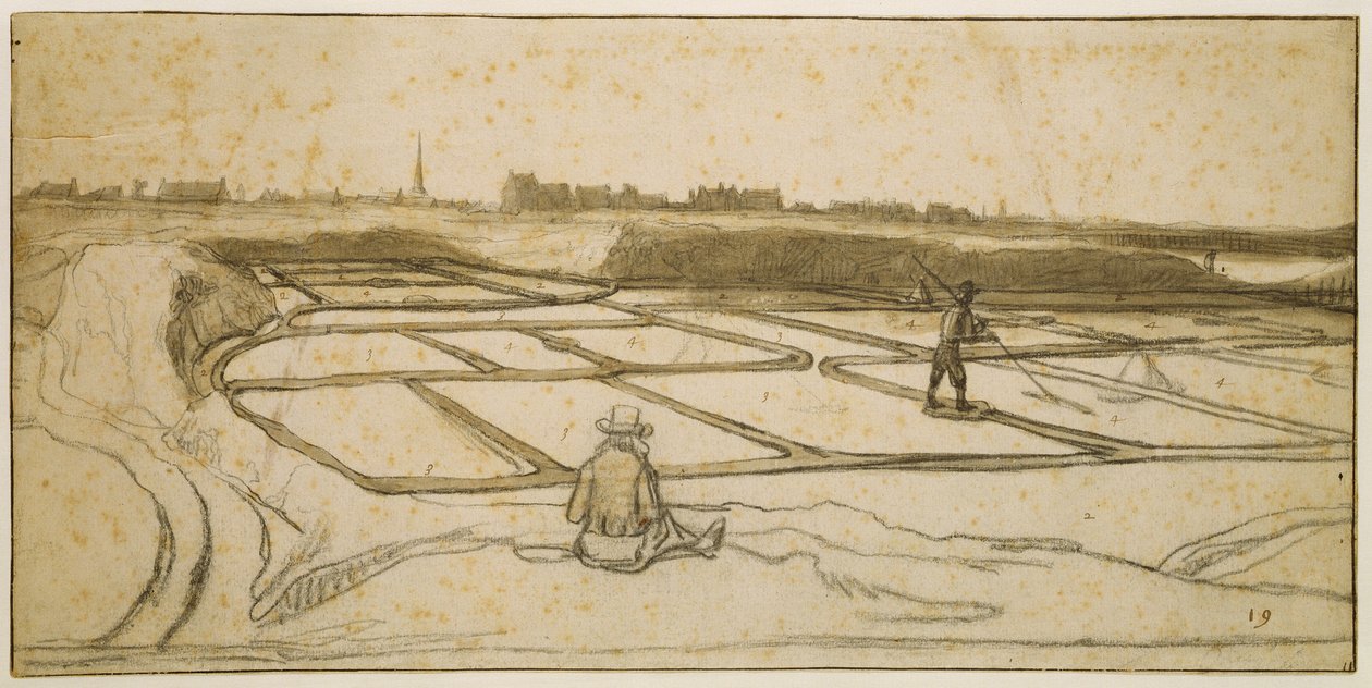 Zoutwinning in Le Croisic, 1645 door Lambert Doomer