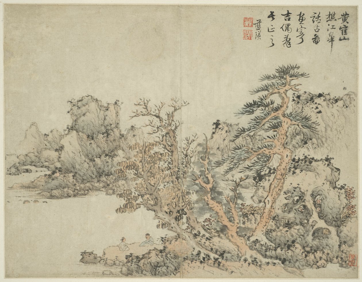 Landschap in de stijl van oude meesters: naar Wang Meng (ca. 1308-1385) door Lan Ying