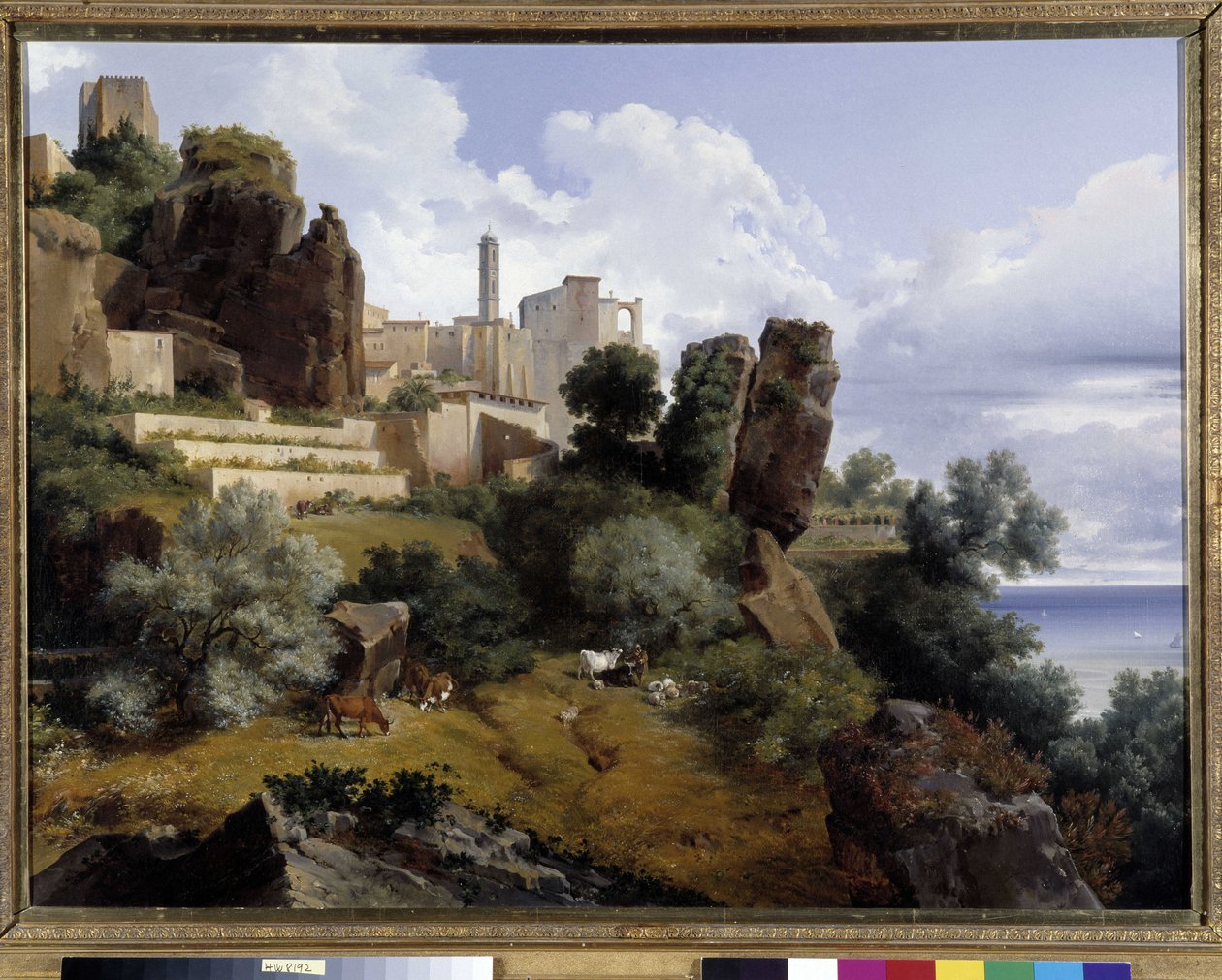 Uitzicht op Roquebrune, Italië door Lancelot Théodore Turpin de Crissé de Crissé