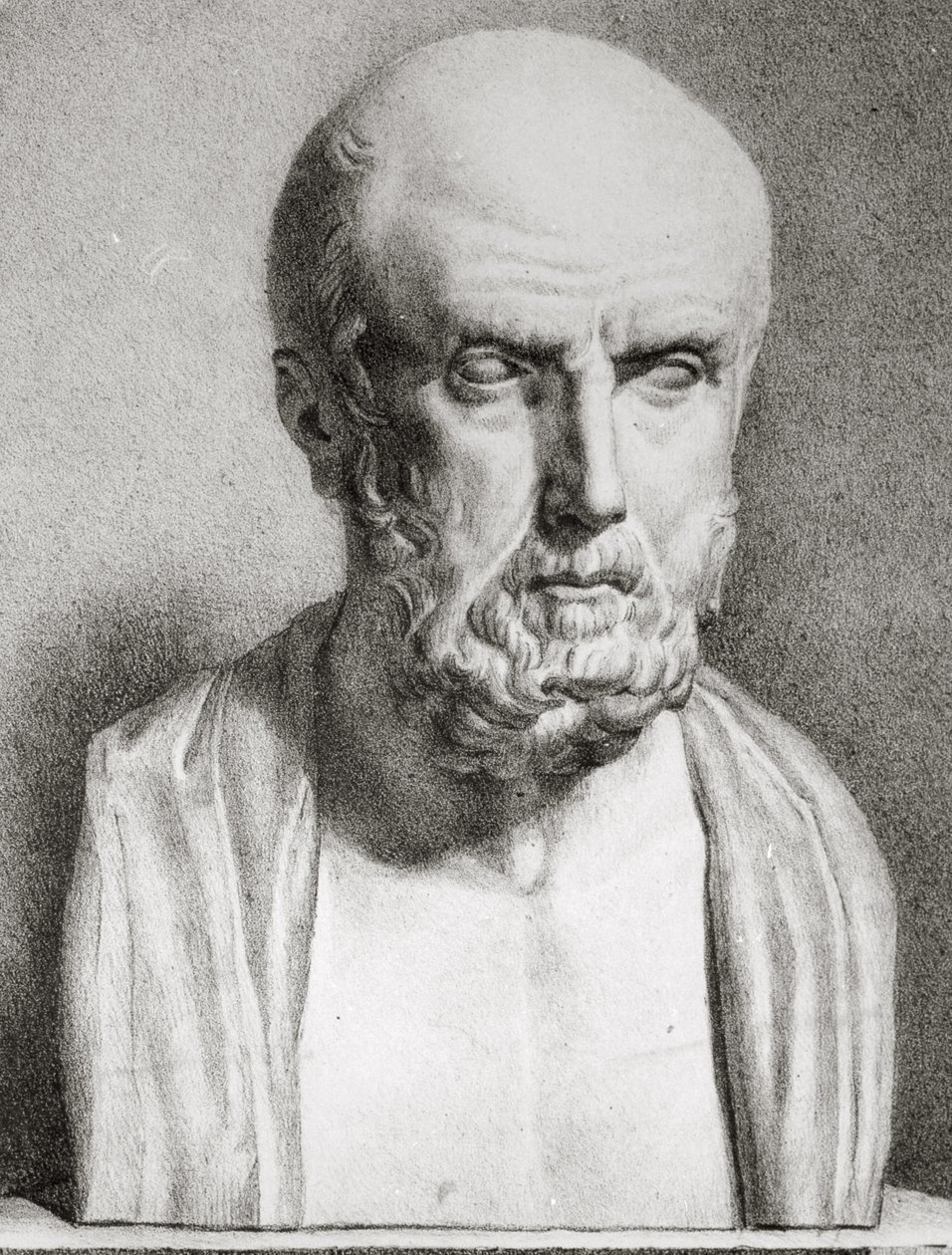 Portret van Hippocrates c.460-c.377 v.Chr., 1e helft 19e eeuw (detail) door Langlume