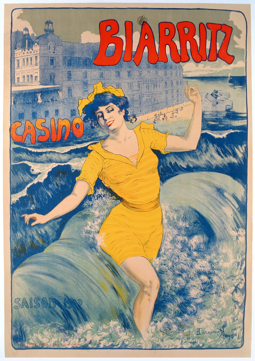 Biarritz Casino poster door Larramet Larramet