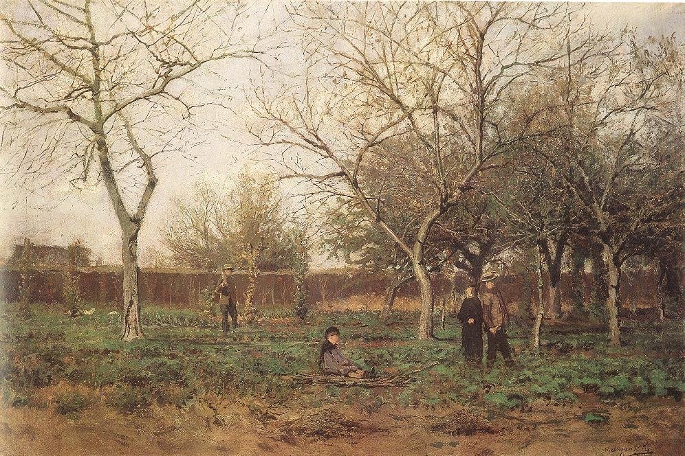 In de tuin door Laszlo Mednyanszky