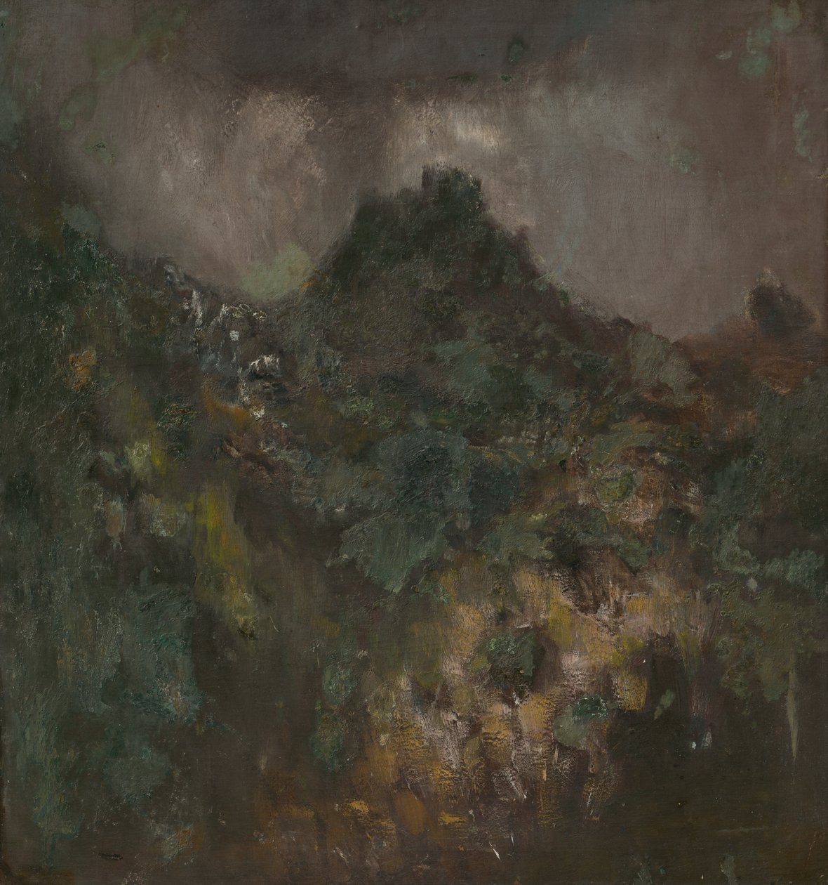 Landschap met een kasteel voor de storm door Laszlo Mednyanszky