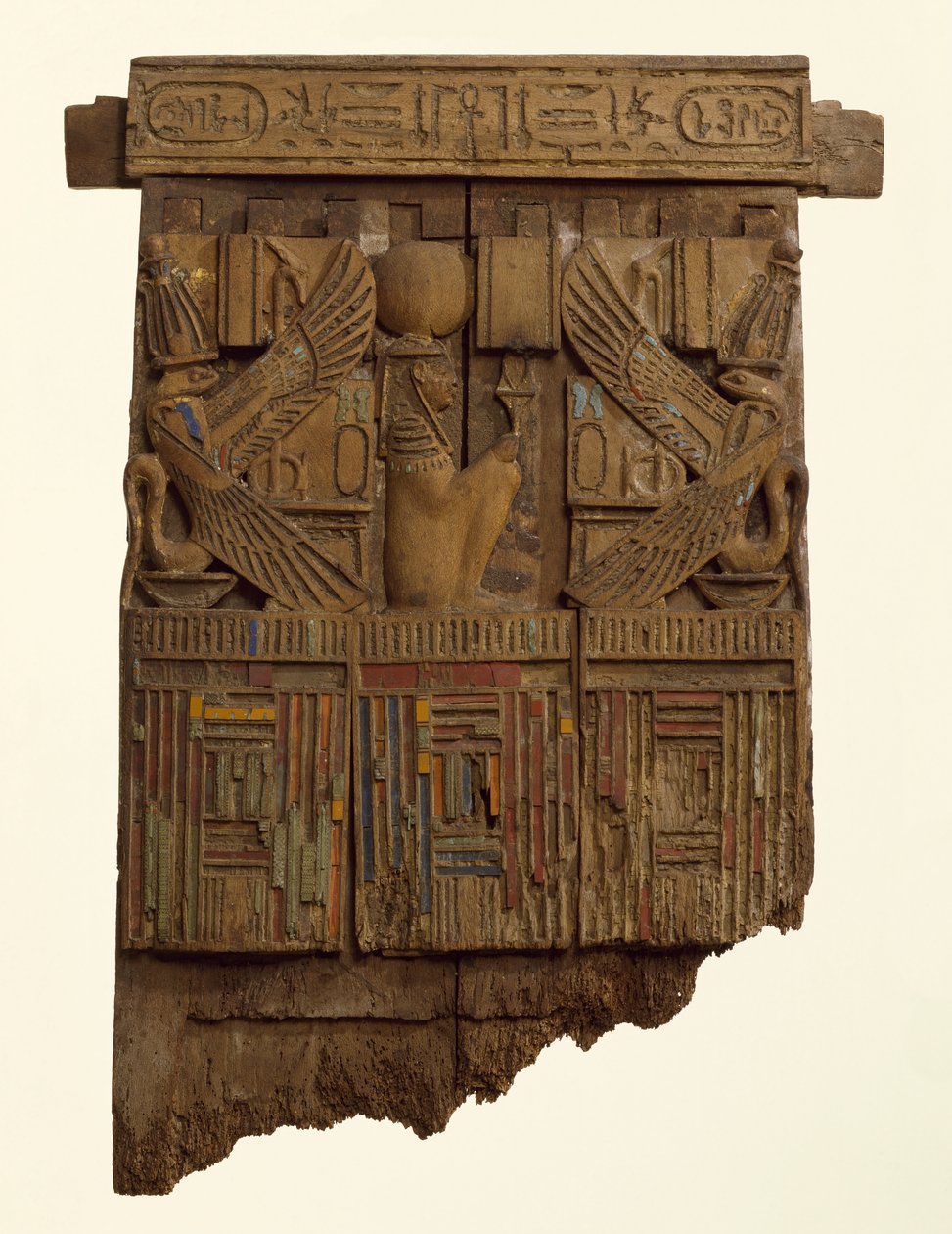 Paneel, waarschijnlijk van de achterkant van een stoel, uit Abusir door Late Period Egyptian