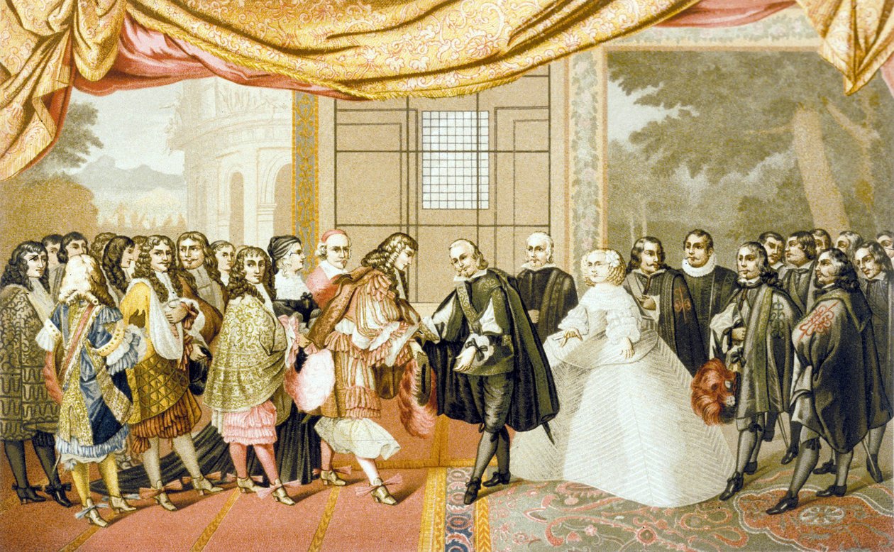 Ontmoeting tussen Lodewijk XIV en Filips IV op Isle des Faisans, 7 november 1659 door Laumosnier