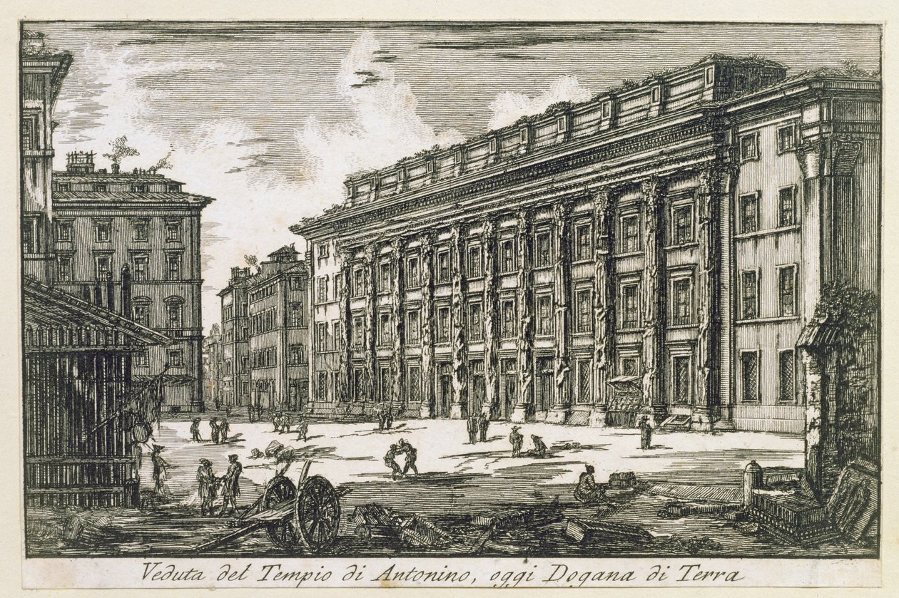 Tempio di Antonino in Rome, c.1780 door Laura Piranesi