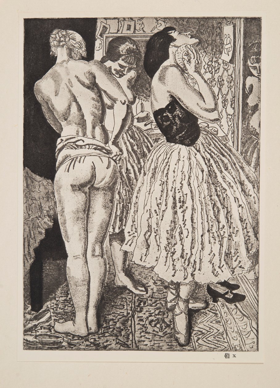 Drie Gratiën van het ballet, pub. 1927 door Laura Knight