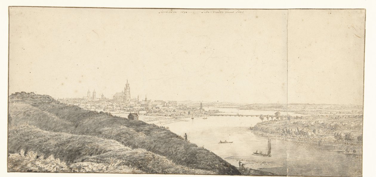 Gezicht op Arnhem door Laurens Vincentsz. van der Vinne