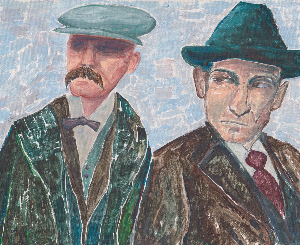 Sacco  Vanzetti, c.2019 (acryl op canvas) door Laurie Michaels