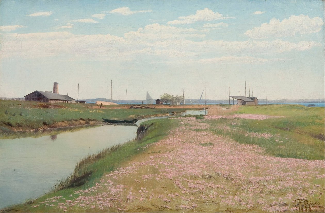 De rivier en de haven bij Frederiksværk door Laurits Andersen Ring