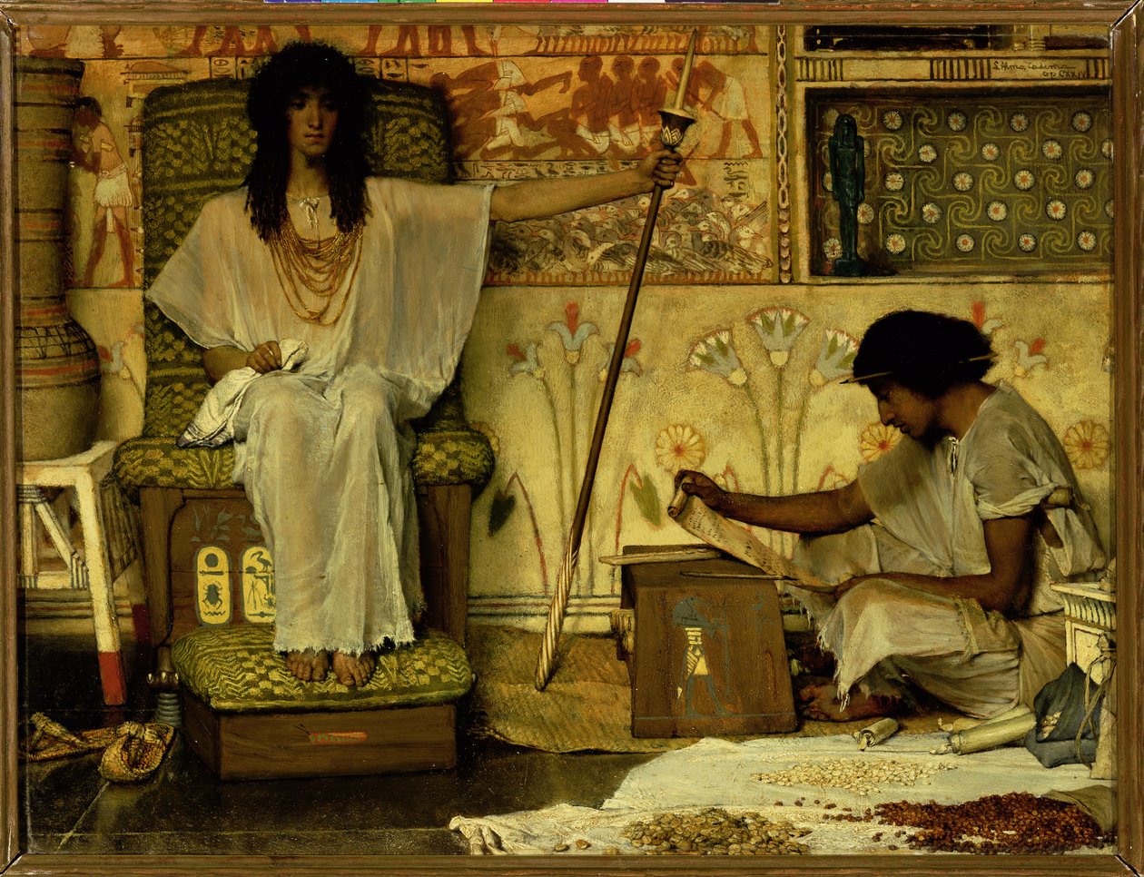 Jozef, opzichter van de graanschuren van de farao, 1874 door Lawrence Alma Tadema