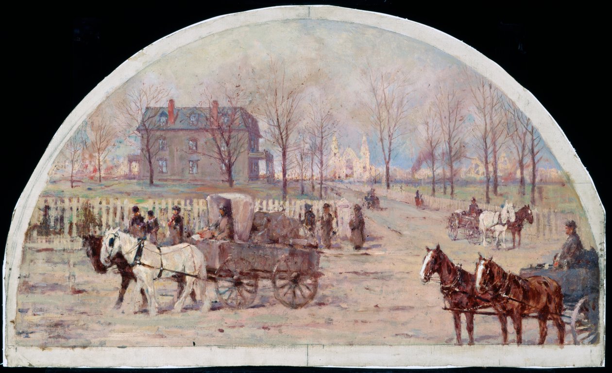De Ogden Residence na de brand van 1871 door Lawrence Carmichael Earle