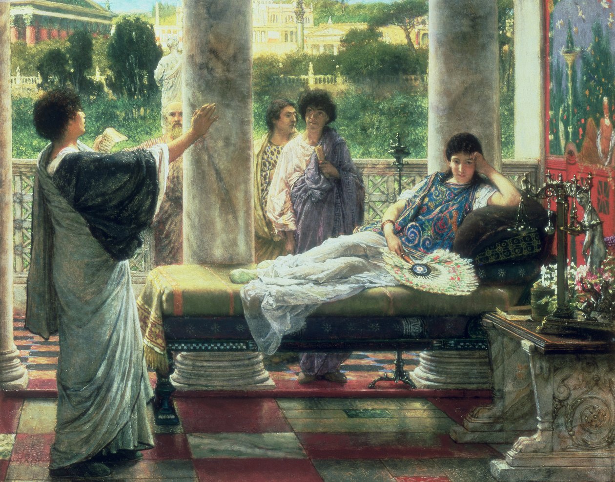 Catullus leest zijn gedichten voor in het huis van Lesbia door Lawrence Alma Tadema