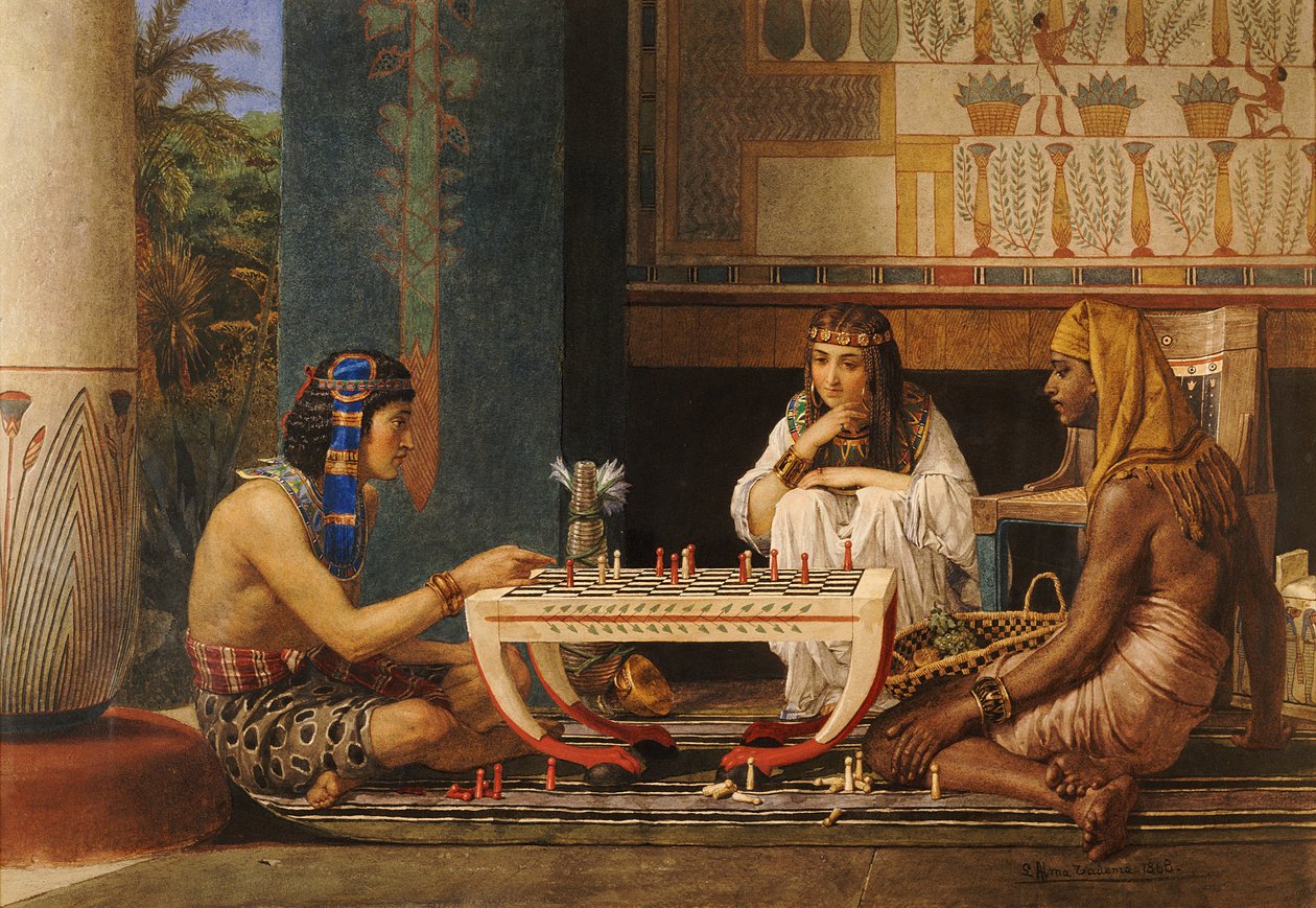 Egyptische schaakspelers door Lawrence Alma Tadema