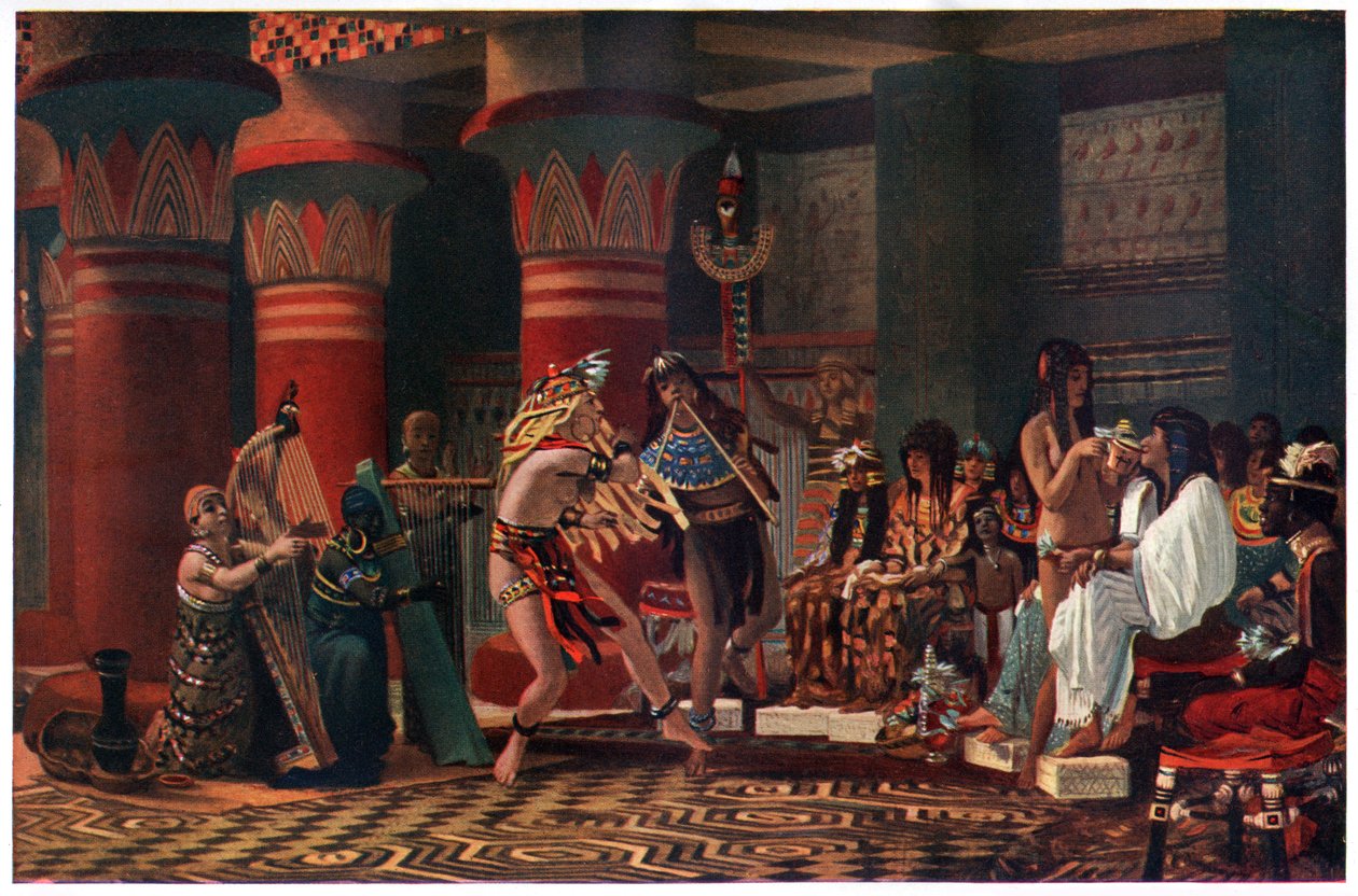 Vrijetijdsbesteding in het oude Egypte drieduizend jaar geleden, illustratie uit 