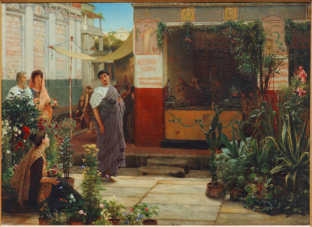 De bloemenmarkt door Lawrence Alma-Tadema