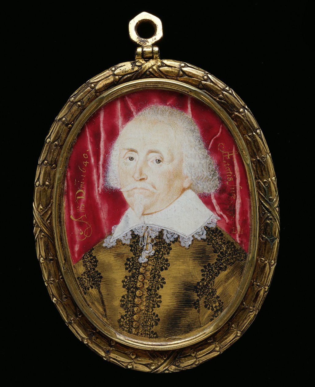 Portretminiatuur van een onbekende man, 1640 door Lawrence Hilliard