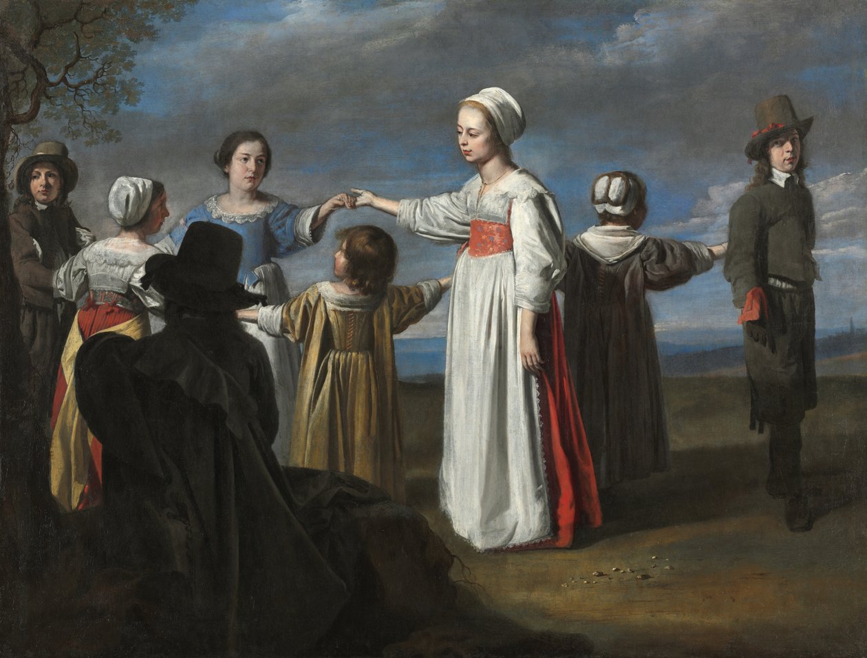 Cirkel van Le Nain - Dansende kinderen, ca. 1650 door Le Nain Brothers