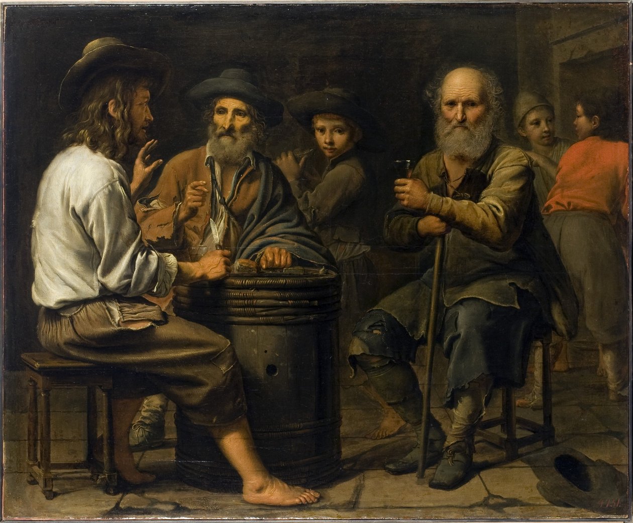 Meester van de Processies - Boeren in een herberg, 1640 door Le Nain Brothers