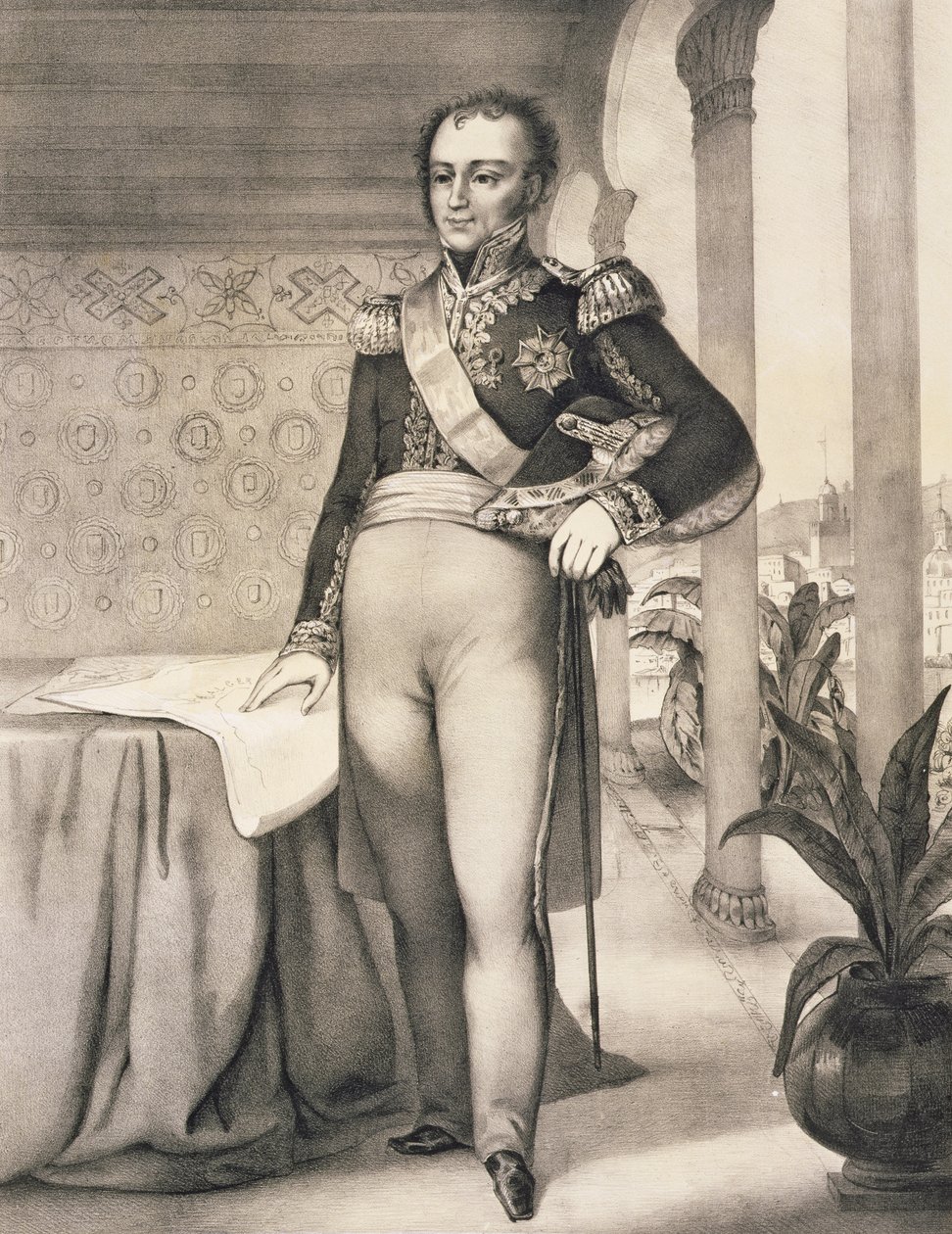 Portret van de Graaf de Bourmont, Commandant van de Afrika Expeditie door Leberthais
