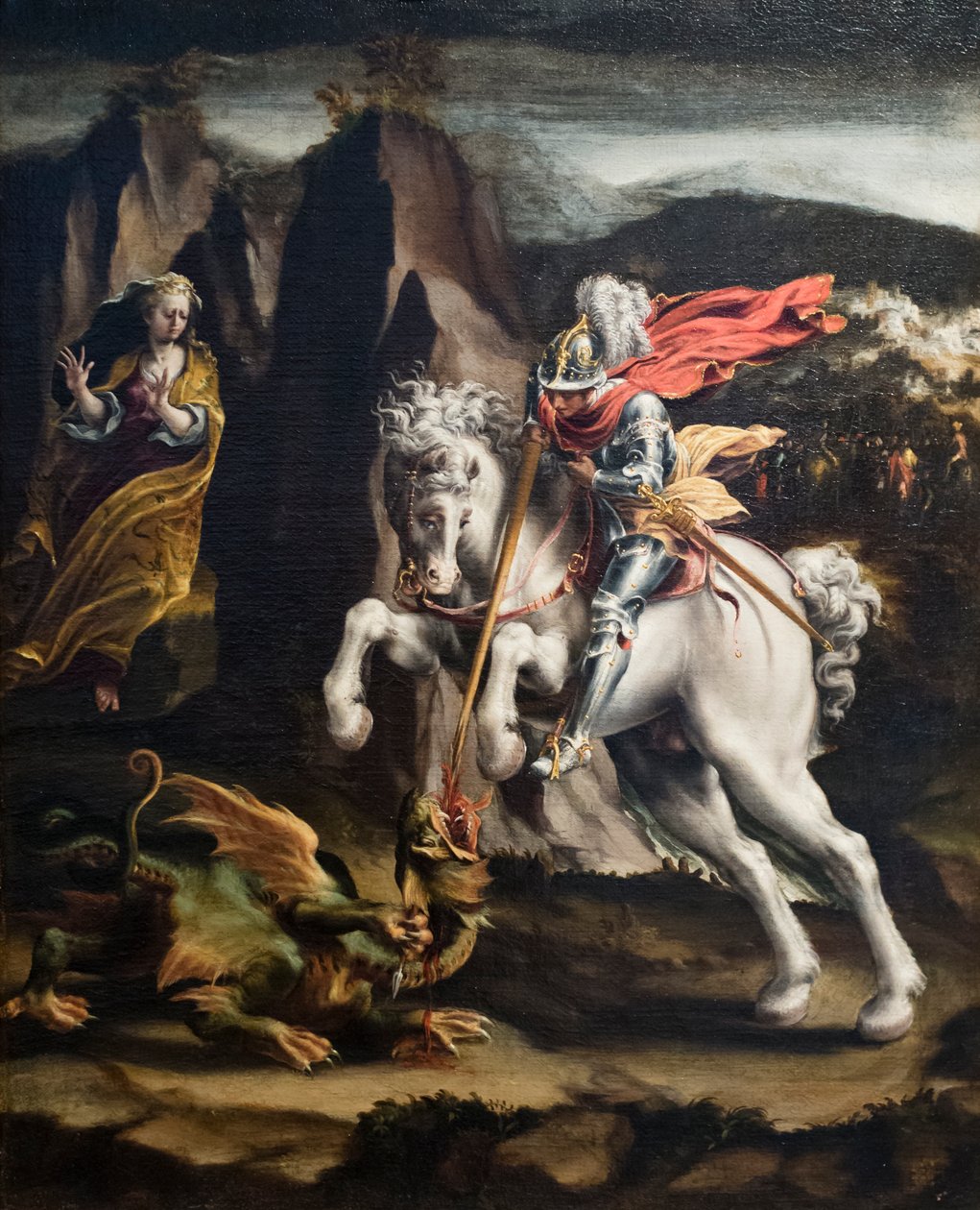 St. Joris en de draak door Lelio Orsi da Novellara