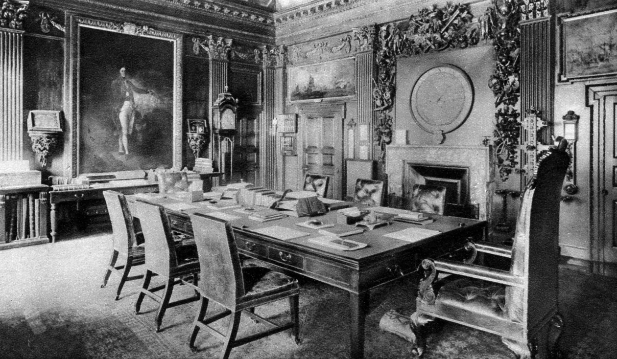 De bestuurskamer van de Admiraliteit, Londen, 1926-1927 door Lemere