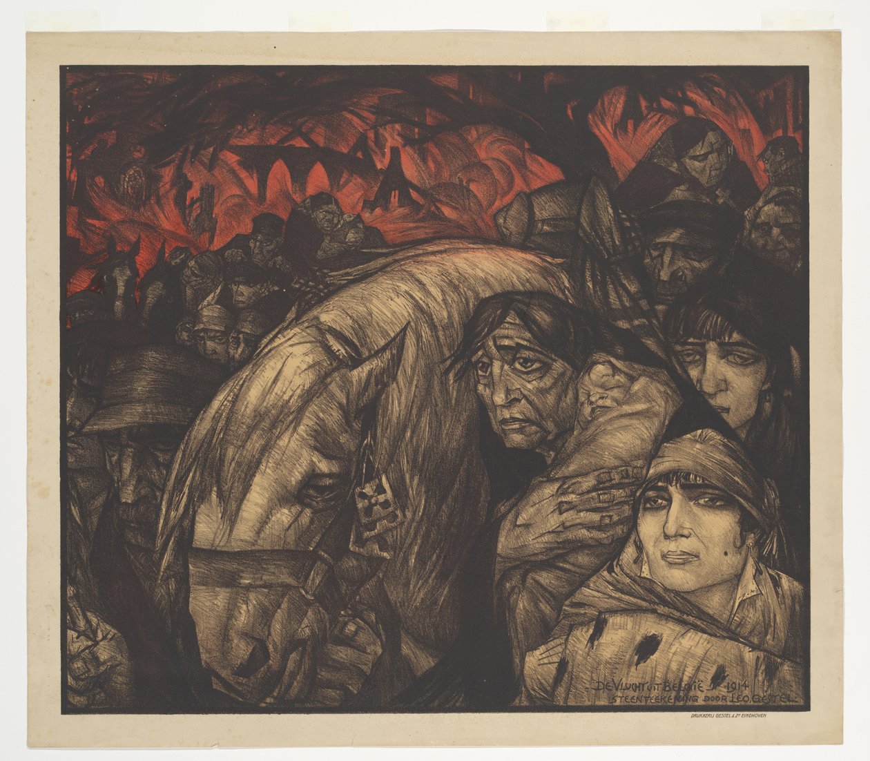De vlucht uit België door Leo Gestel (signed by artist)