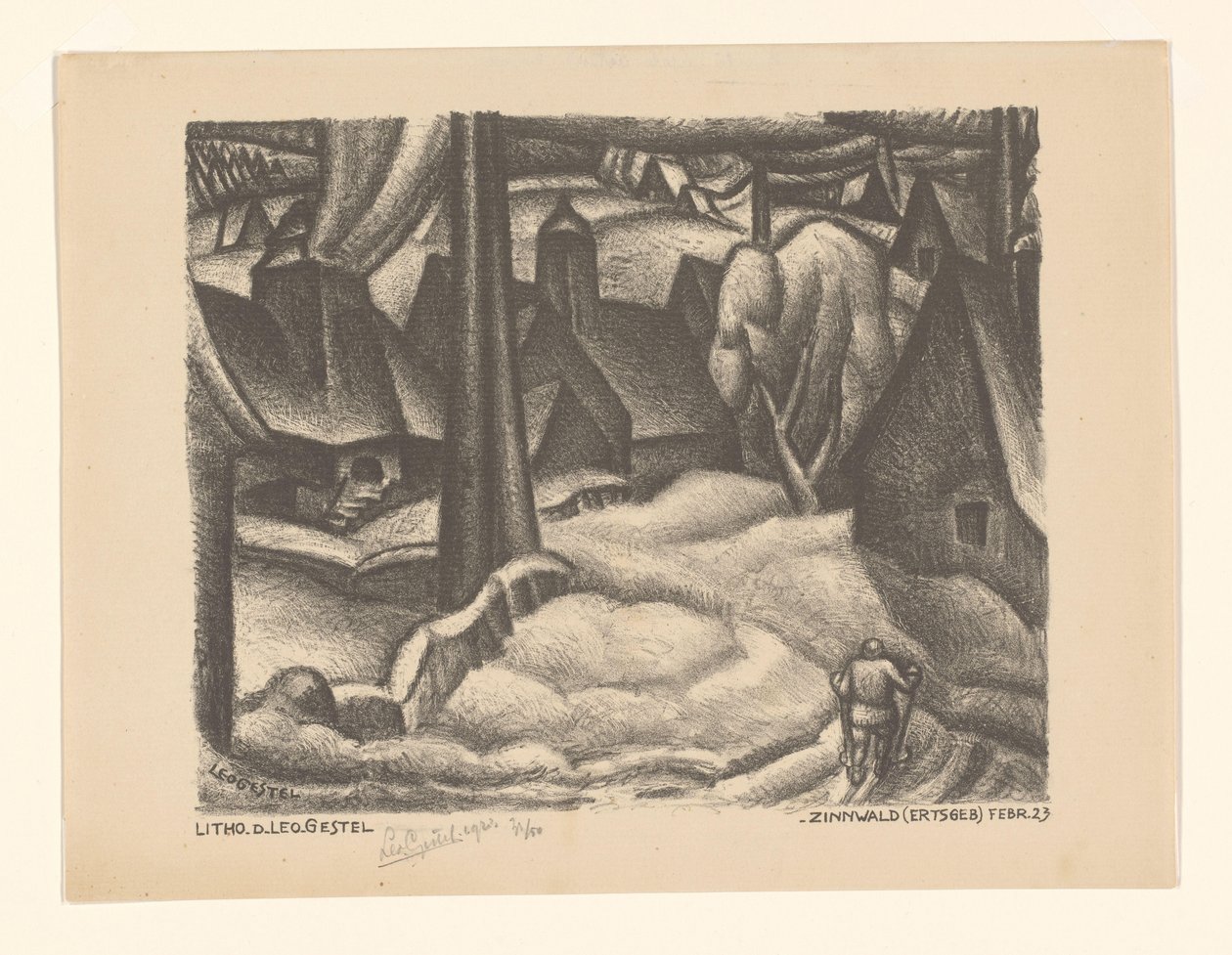 Zinnwald (Ertsgebergte) door Leo Gestel (signed by artist)