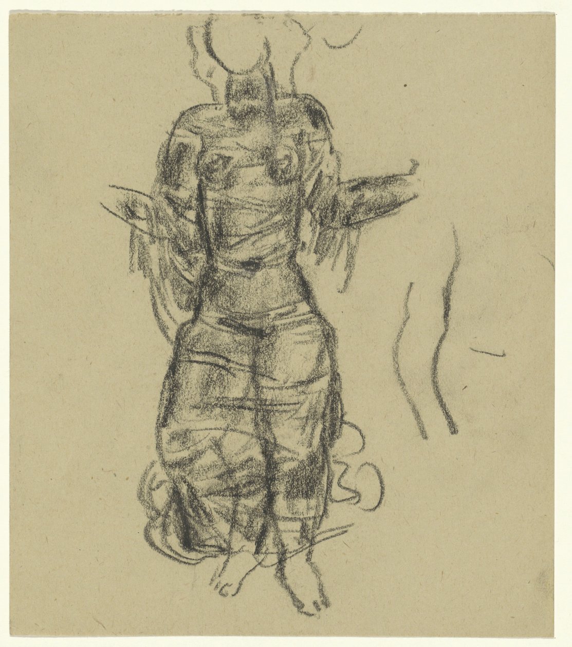 Dansende vrouw in doorzichtige draperieën door Leo Gestel
