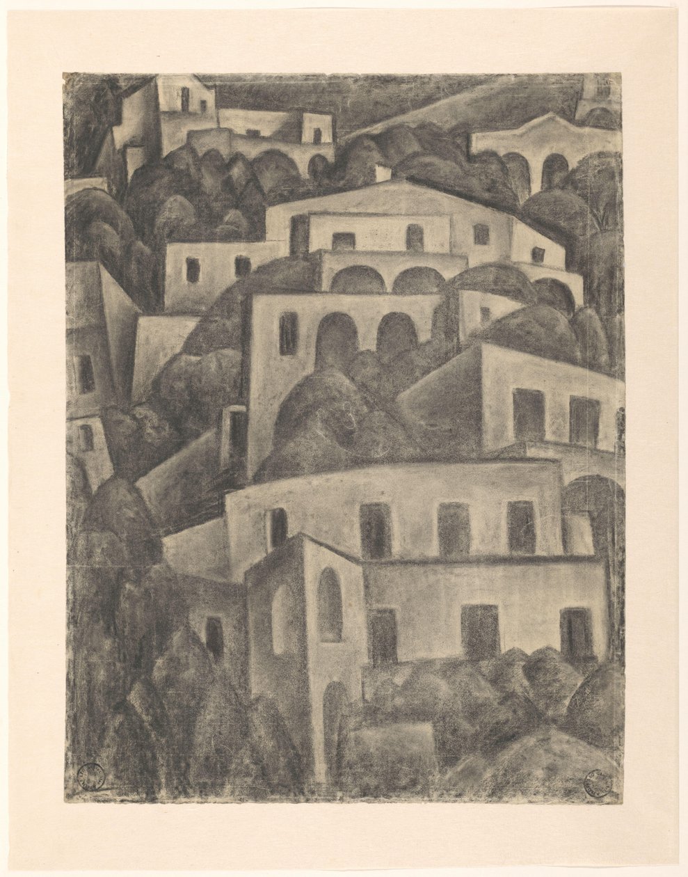 Gezicht op Positano door Leo Gestel