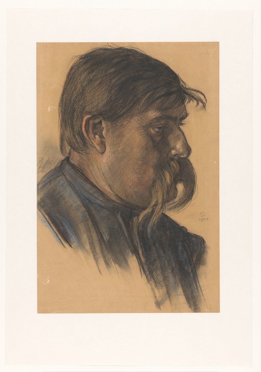 Kop van een dokwerker door Leo Gestel