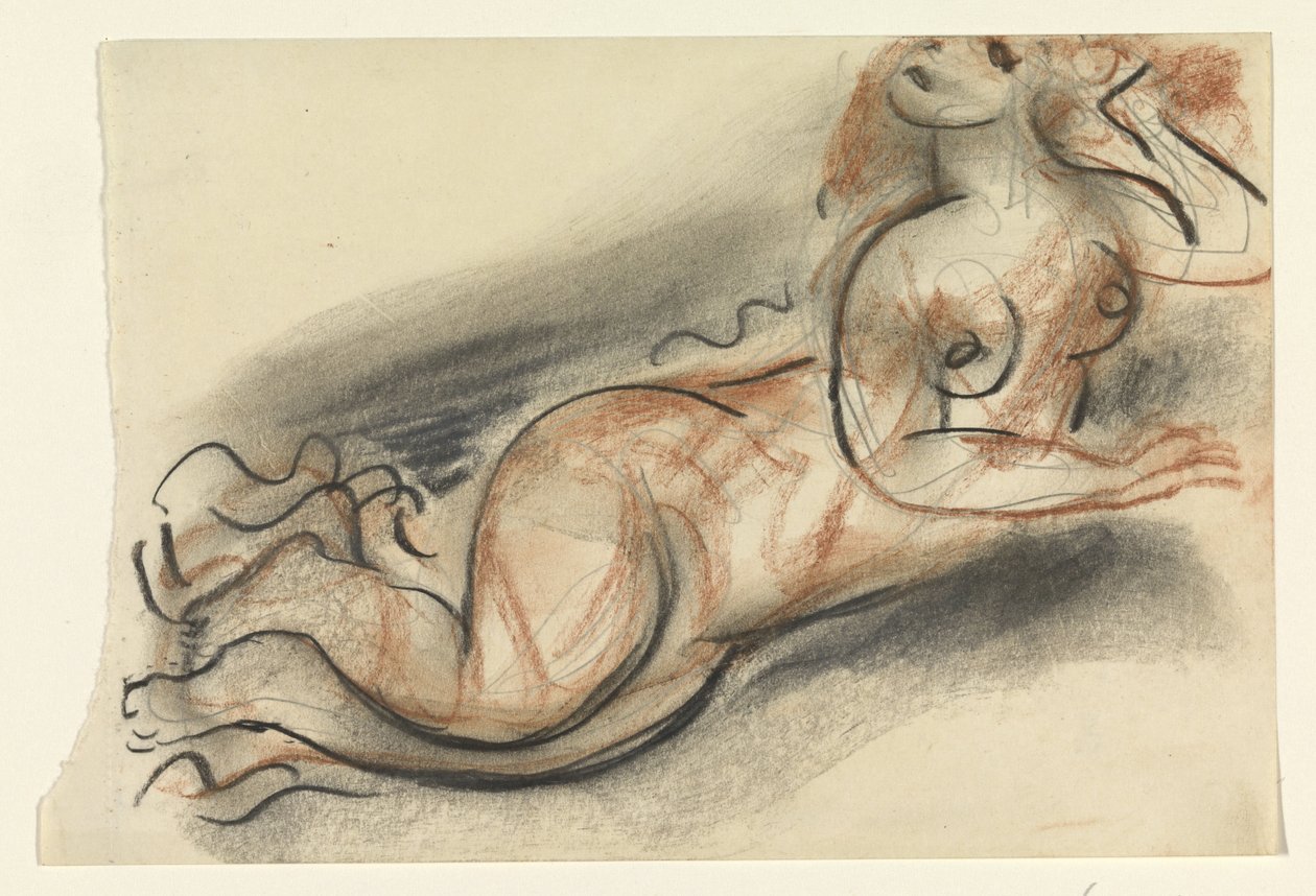 Liggende naakte vrouw door Leo Gestel