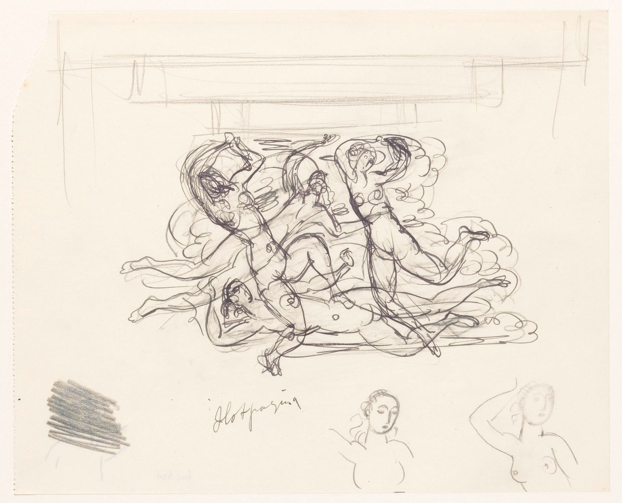 Naakte vrouwen, zwemmend door Leo Gestel
