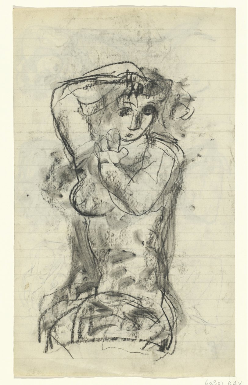 Naakte zittende vrouw door Leo Gestel