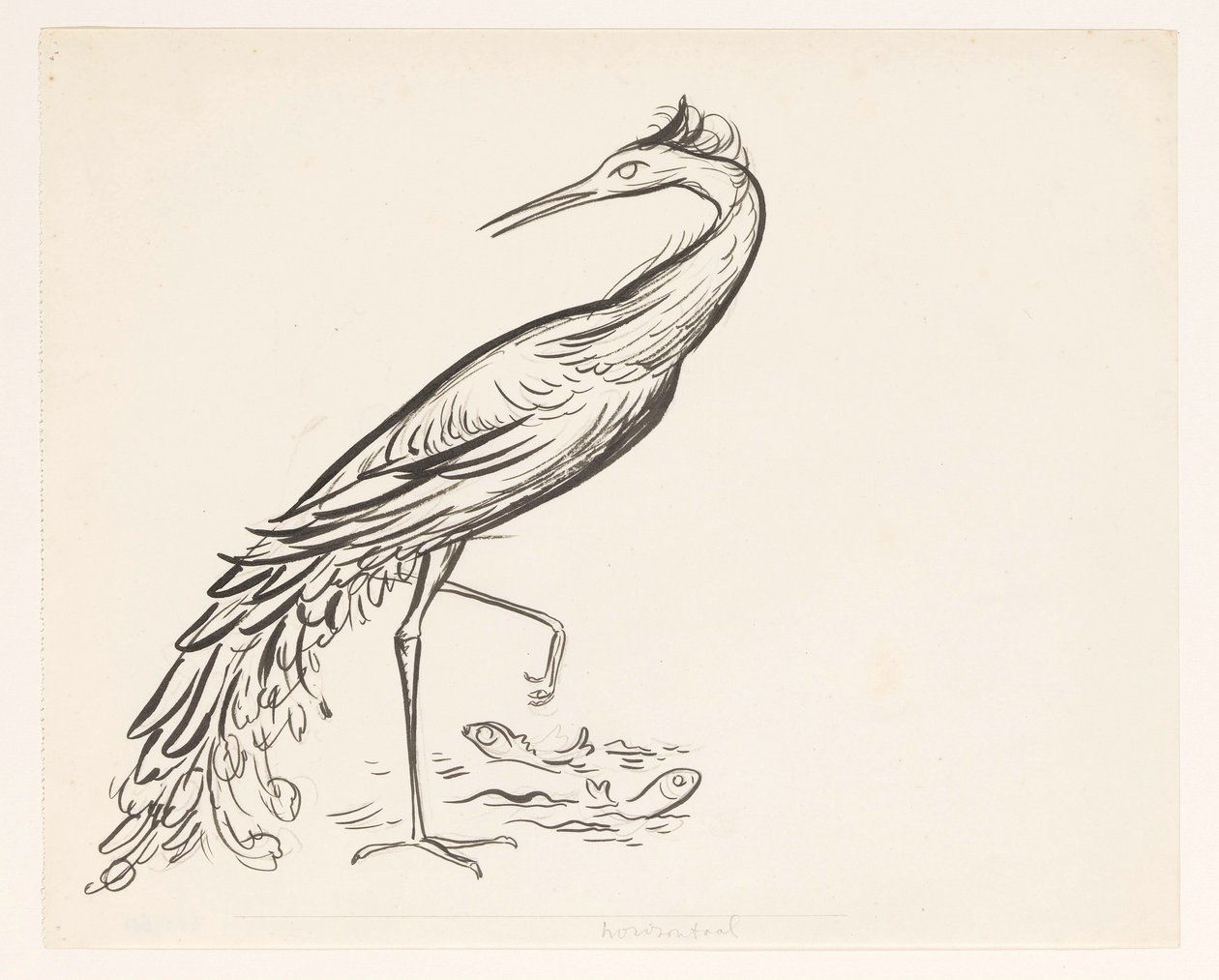 Reiger aan het water met twee vissen bij zijn poten door Leo Gestel