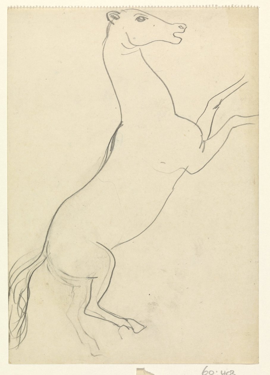 Steigerend paard zonder manen door Leo Gestel