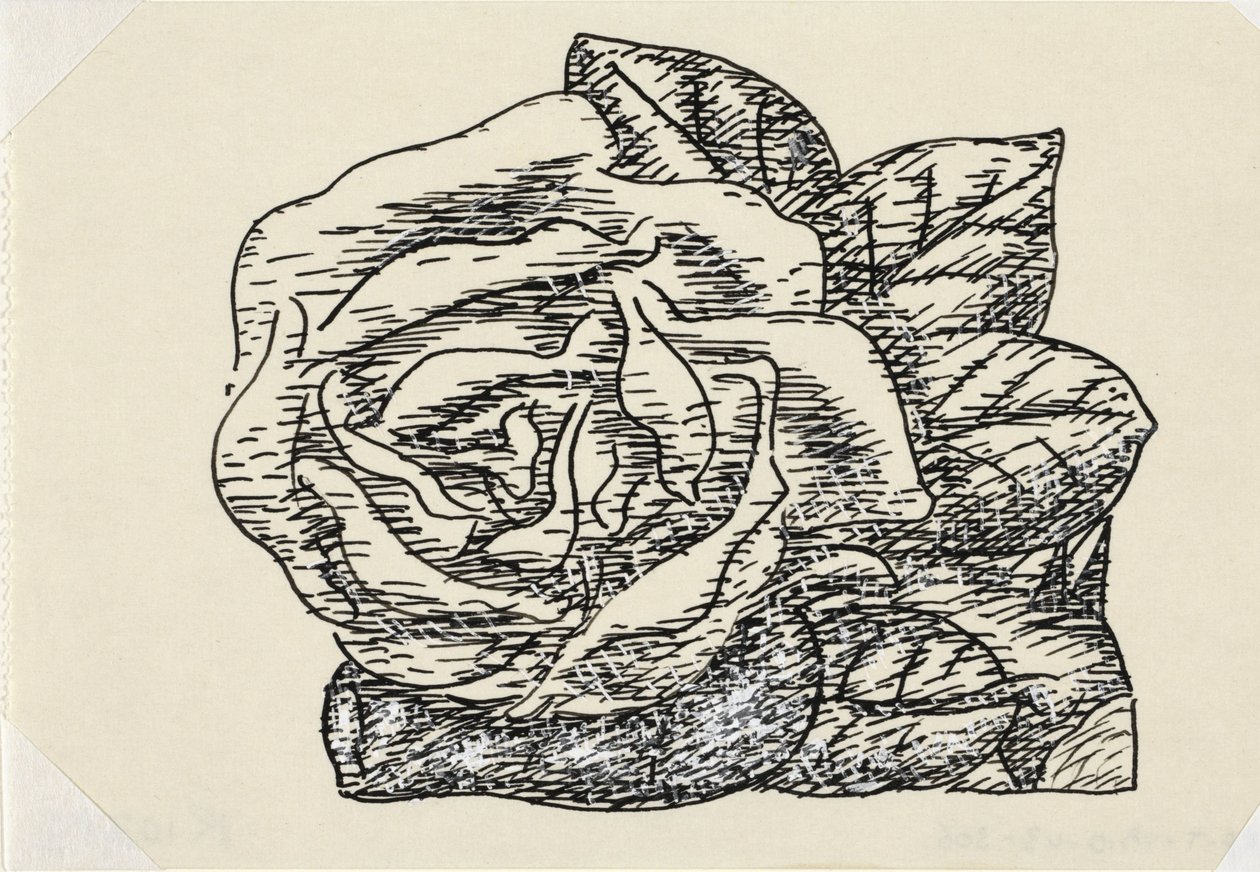 Zonder titel (roos). Vignet voor biografie van Gestel door Prof. W. van der Pluym door Leo Gestel