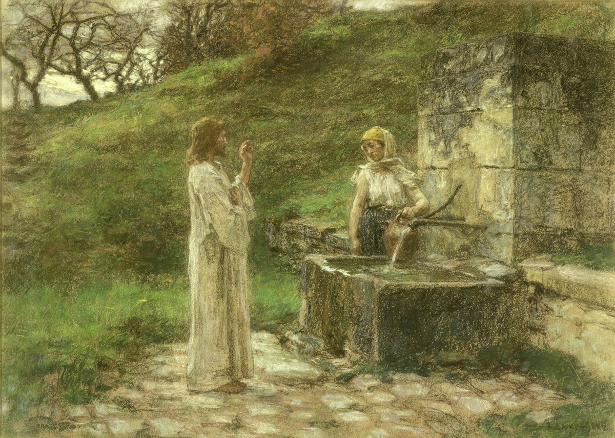 De Samaritaan bij de bron door Leon Augustin Lhermitte