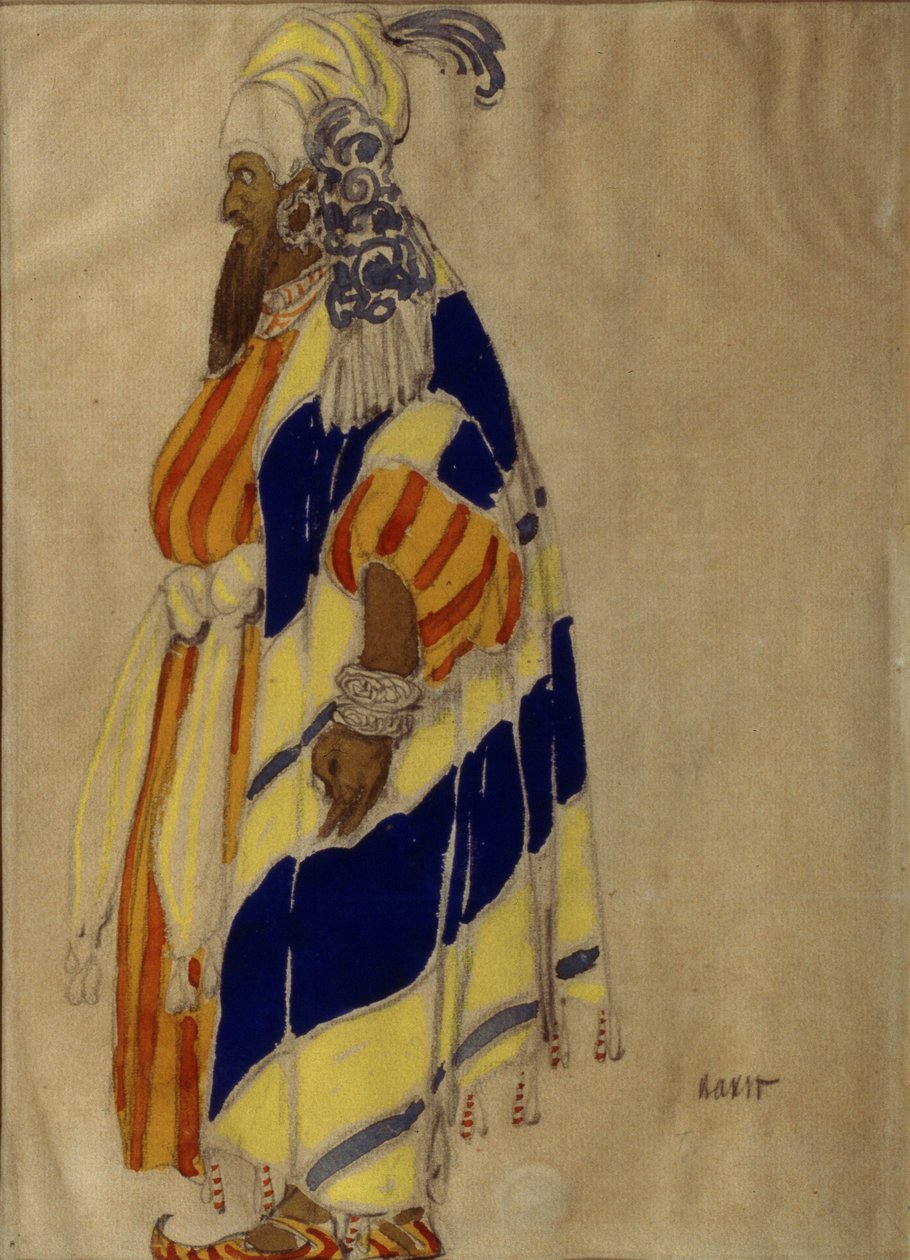 Kostuumontwerp voor het ballet Islamey door Mily Balakirev door Leon Bakst