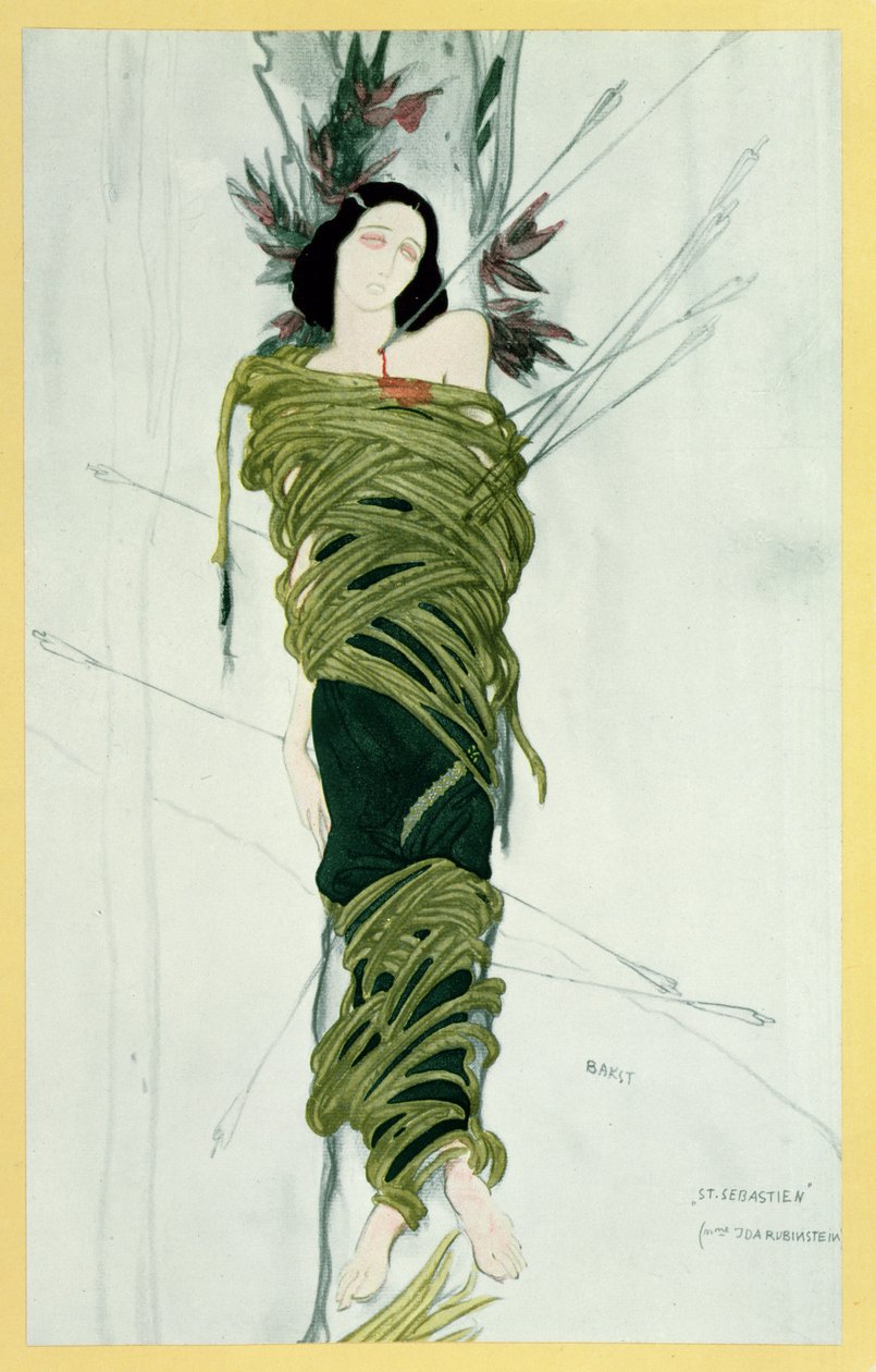 Ida Lvovna Rubinstein in De Martelaar van St. Sebastian door Leon Bakst