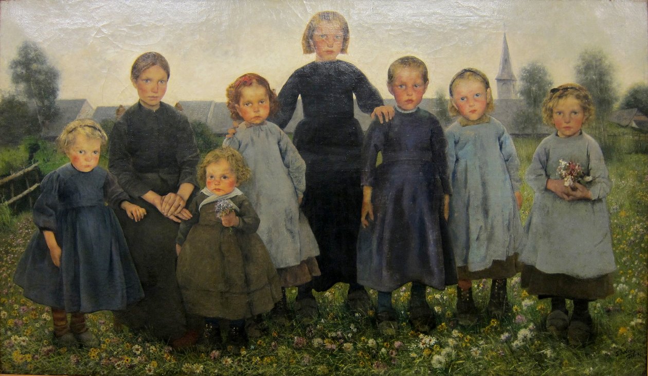 De meisjes uit de serie De leeftijden van de boer door Léon Frédéric