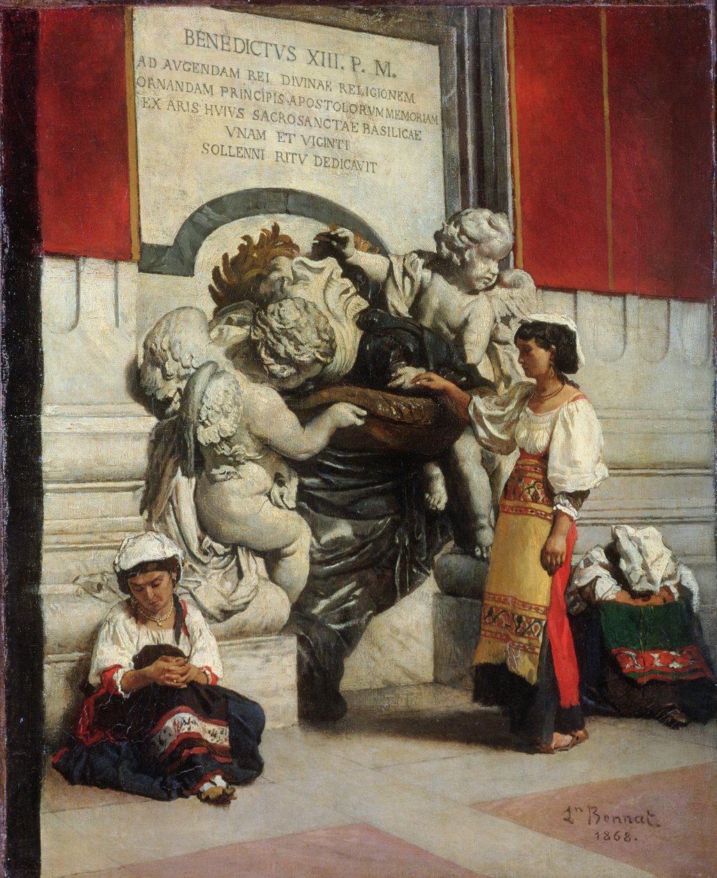 Fontein bij de Kathedraal van St. Pieter in Rome, 1868 door Leon Joseph Florentin Bonnat