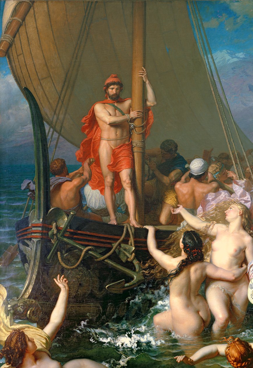 Odysseus en de Sirenen (detail) door Leon Auguste Adolphe Belly
