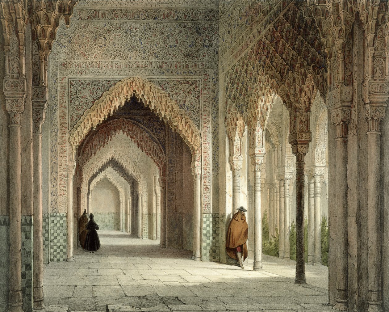 De rechtszaal van het Alhambra, Granada, 1853 door Leon Auguste Asselineau