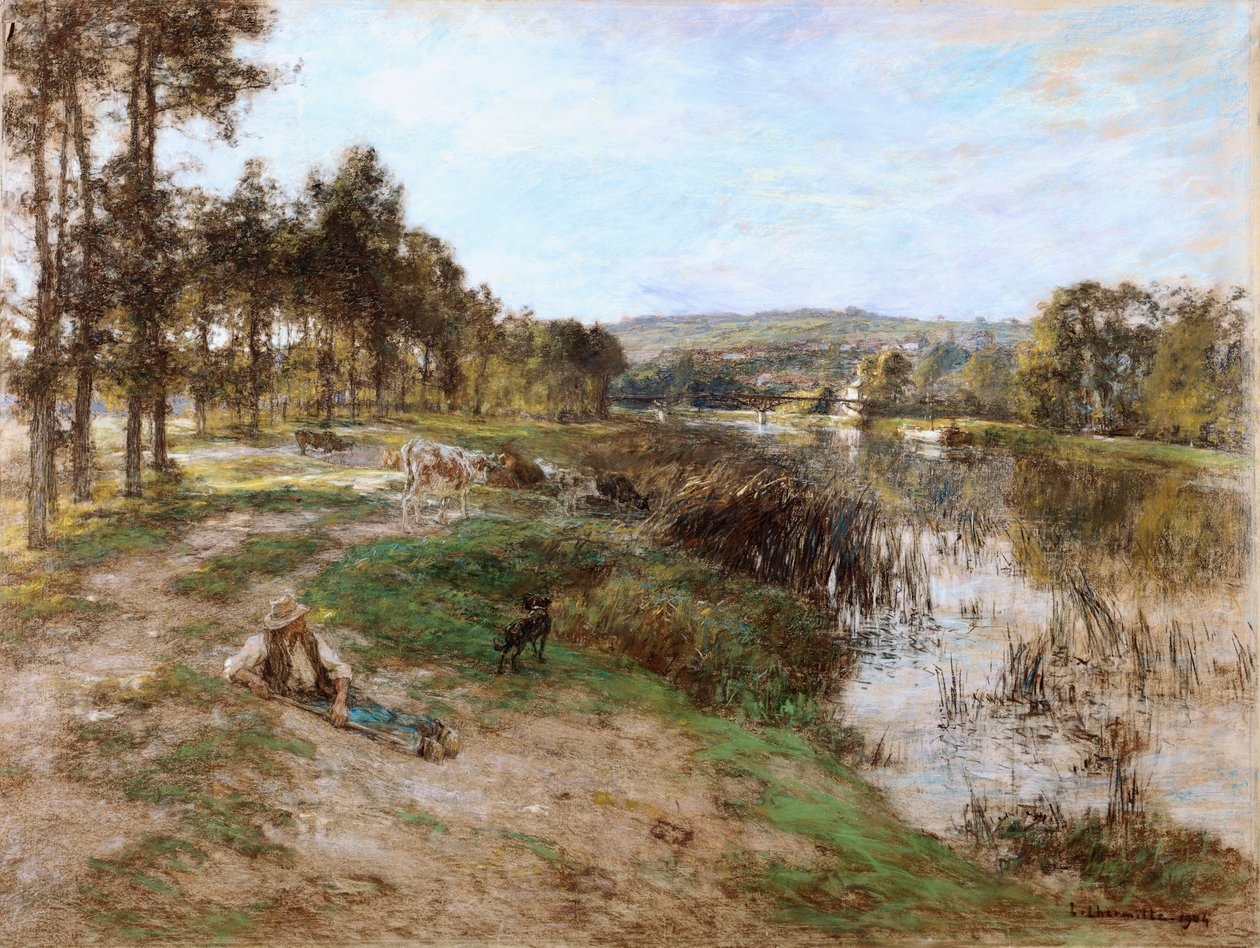 Aan de oevers van de Marne door Leon Augustin Lhermitte
