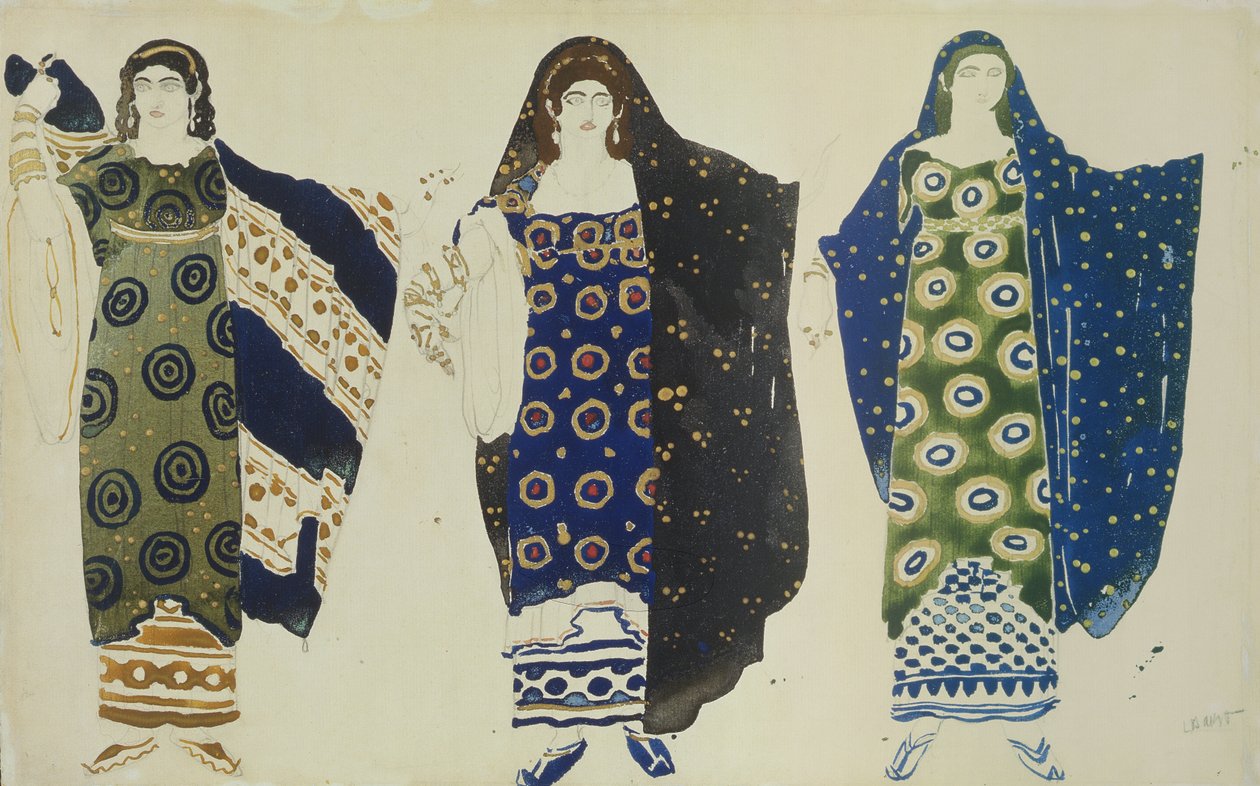 Kostuumontwerp voor Oedipus in Colonus door Sophocles, 1904 door Leon Bakst